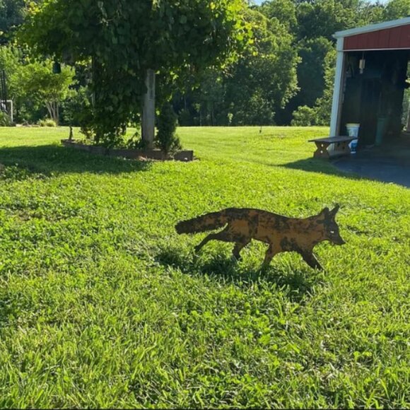 Metal Handcrafted Fox Yard Art NWT - Picture 5 of 6